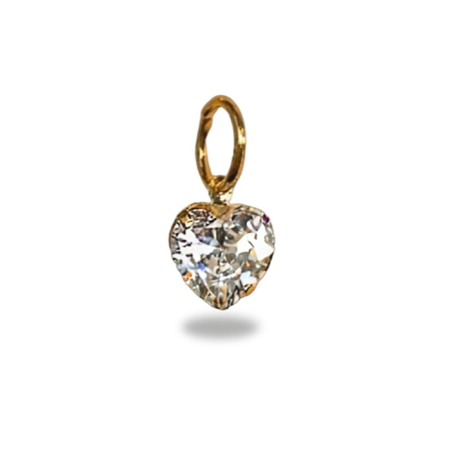 Pingente Coração Zircônia Com Fecho