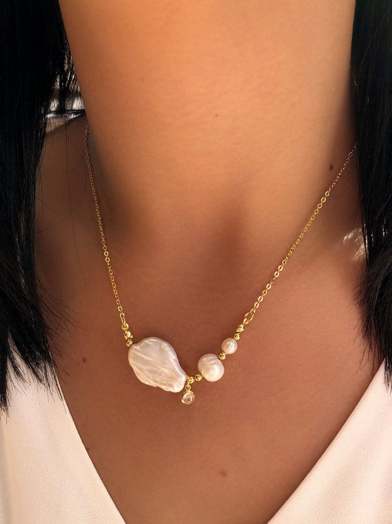 Colar De Pérola Barroca 38cm