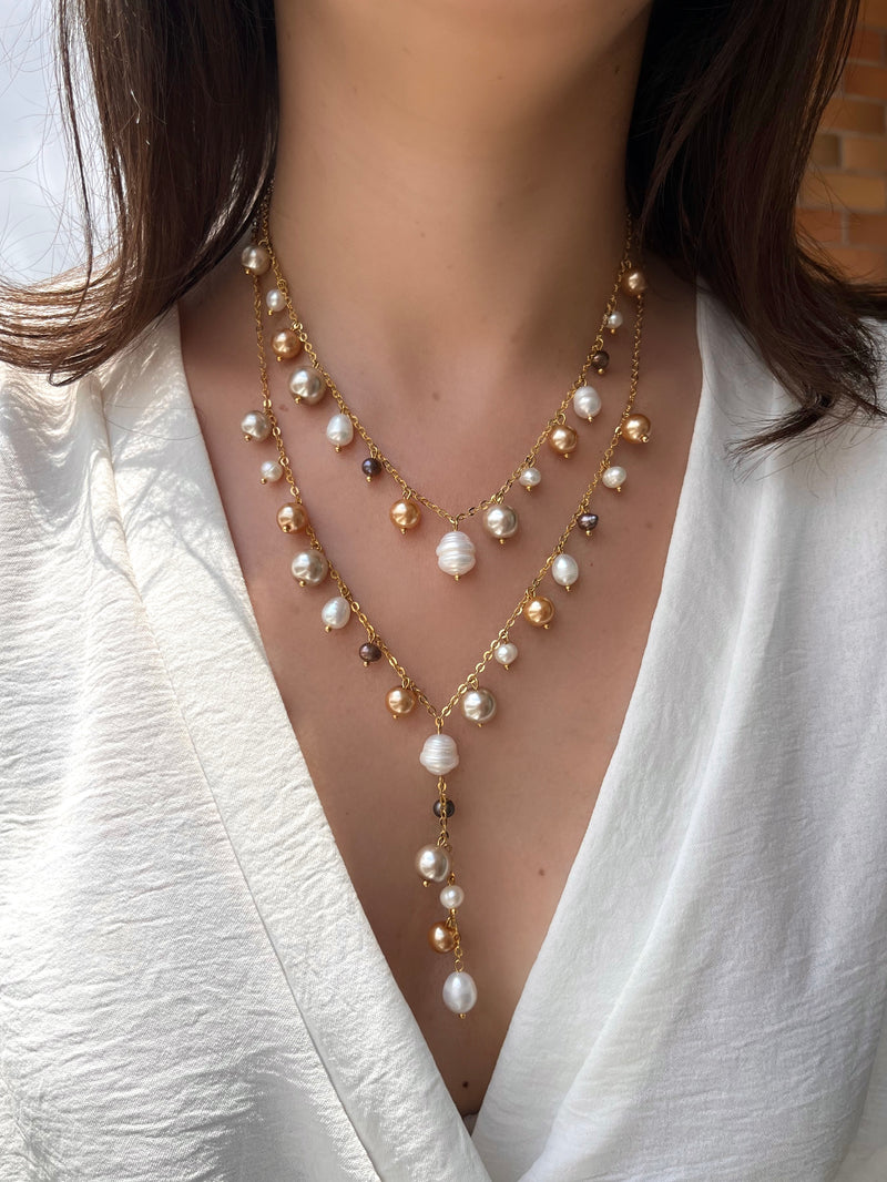 Mix De Colares Pérolas Degradê