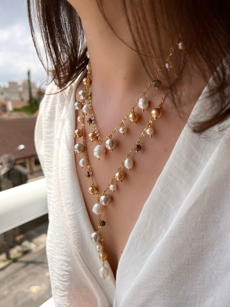 Mix De Colares Pérolas Degradê