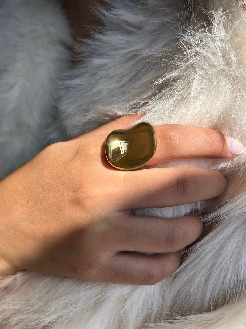 Anel Orgânico Banho Ouro 18k