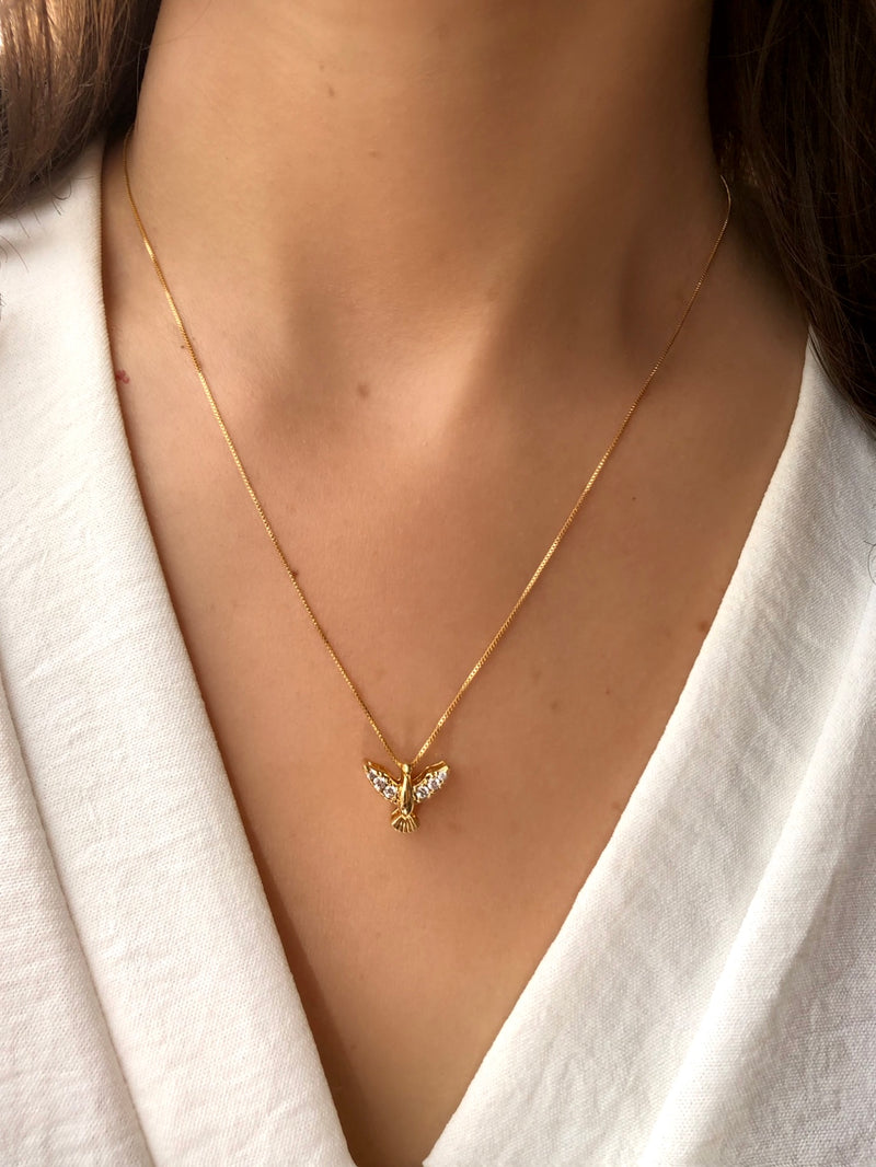 Colar Mini Espírito Santo Cravejado 45cm