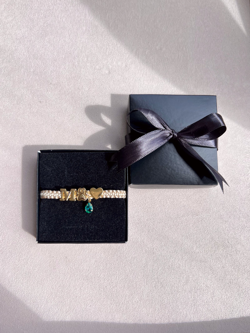 Pulseira Pingente 1 Pet + 1 Pingente De Letra