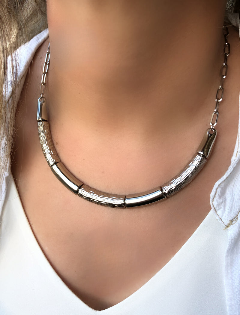 Arco Simone Em Banho Ródio Branco 42cm