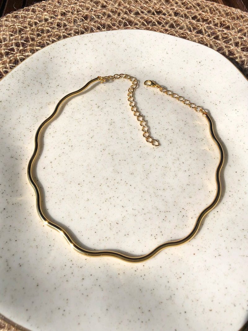 Arco Camila Ondulado Banho Ouro 35cm