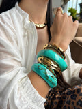 Bracelete Acrílico Cor Turquesa