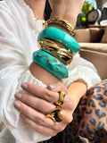 Bracelete Acrílico Quadrado Turquesa
