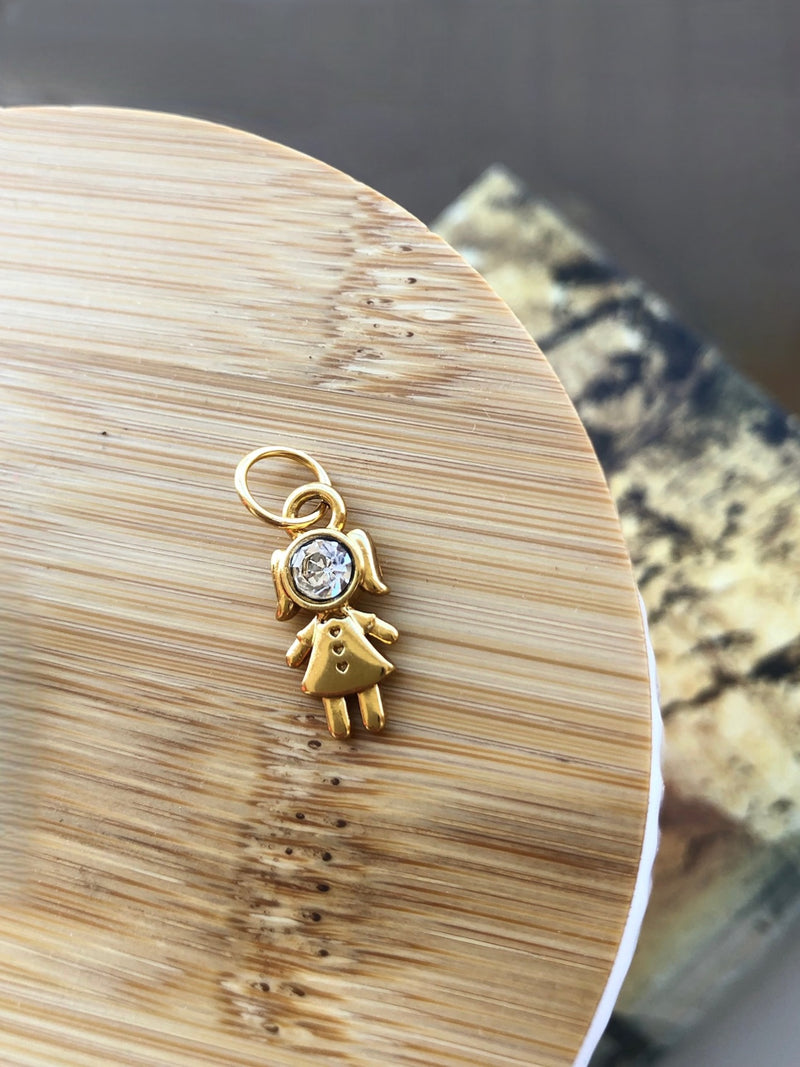 Pingente Menina Zircônia Com Fecho