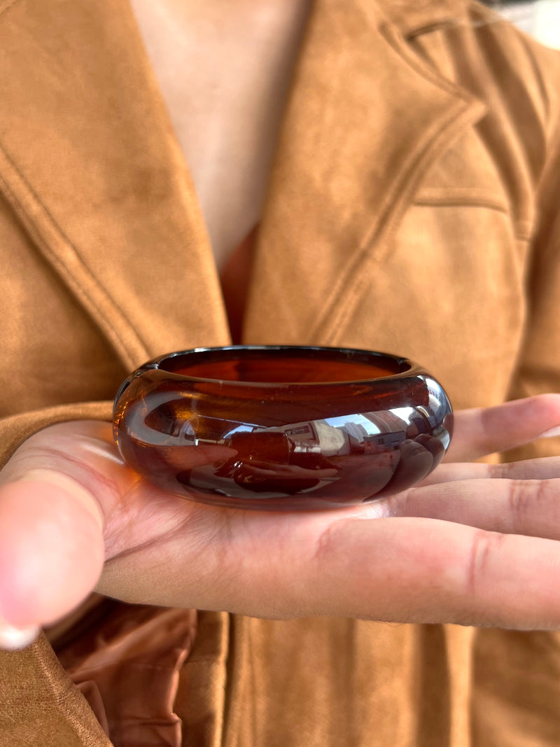 Bracelete Acrílico Largo Marrom