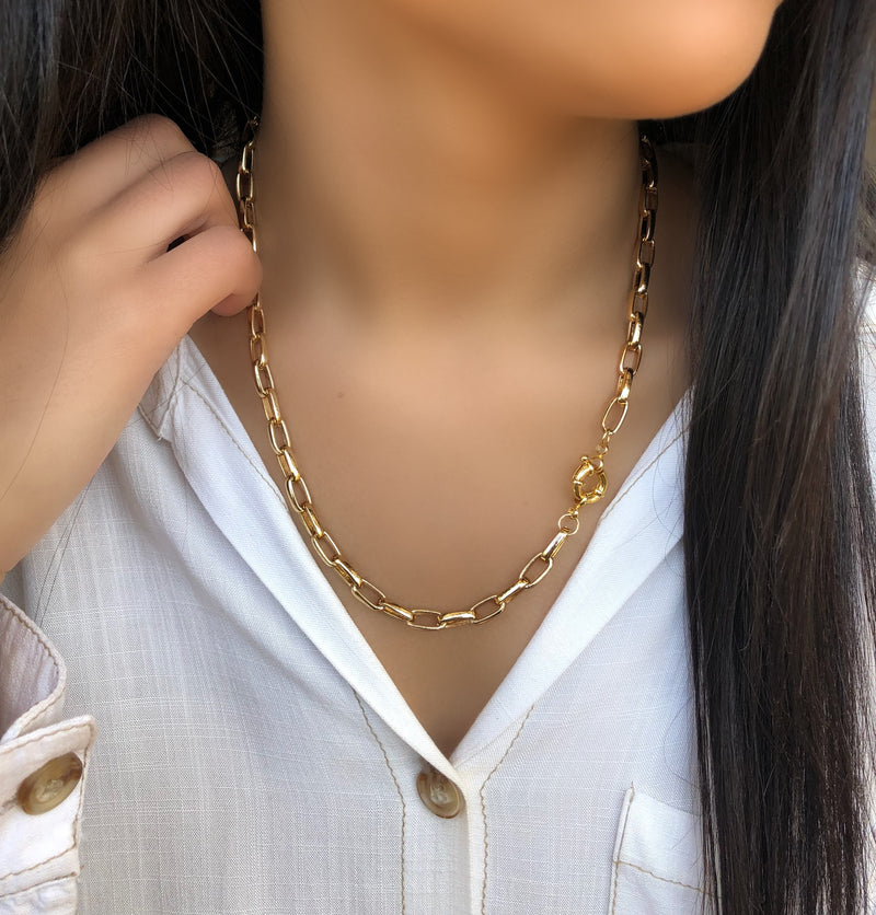 Colar Corrente Elos E Fecho Bóia 50 cm