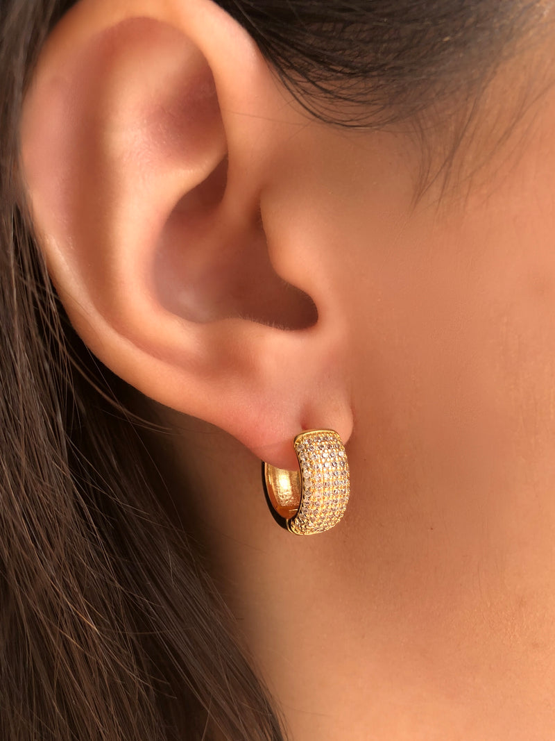 Par De Brinco Argola Zircônia Larga Media