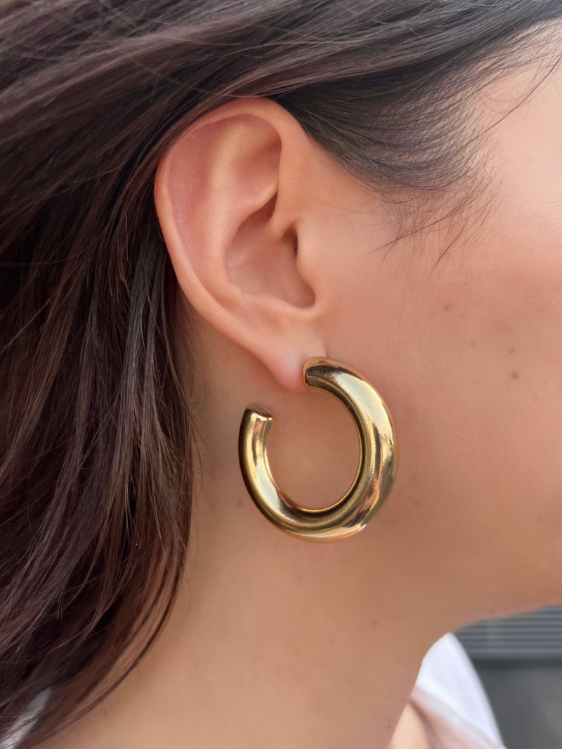 Par De Brinco Argola Puff Grande