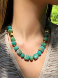 Colar Capri Pedras Acrílicas Cor Verde Pacífico 45cm