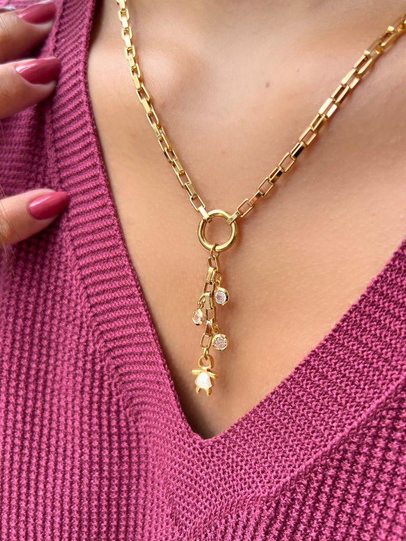 Gravata 1 FILHO Corrente Elos Fino 45cm