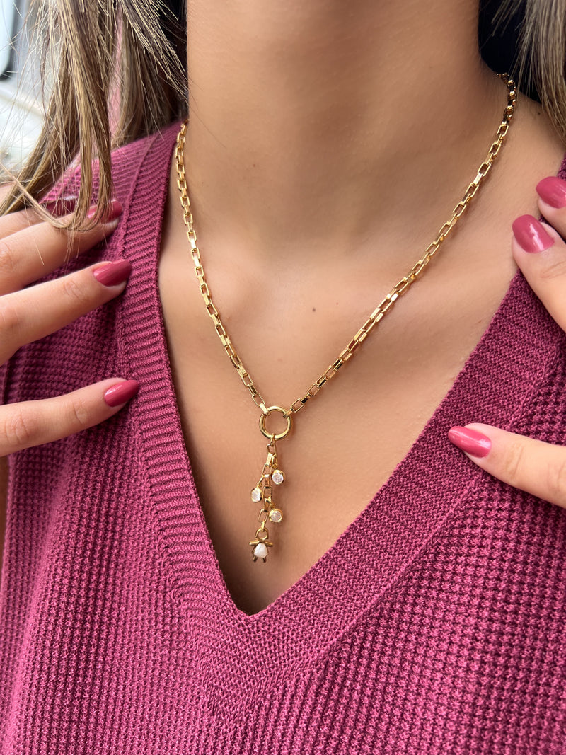 Gravata 1 FILHO Corrente Elos Fino 45cm