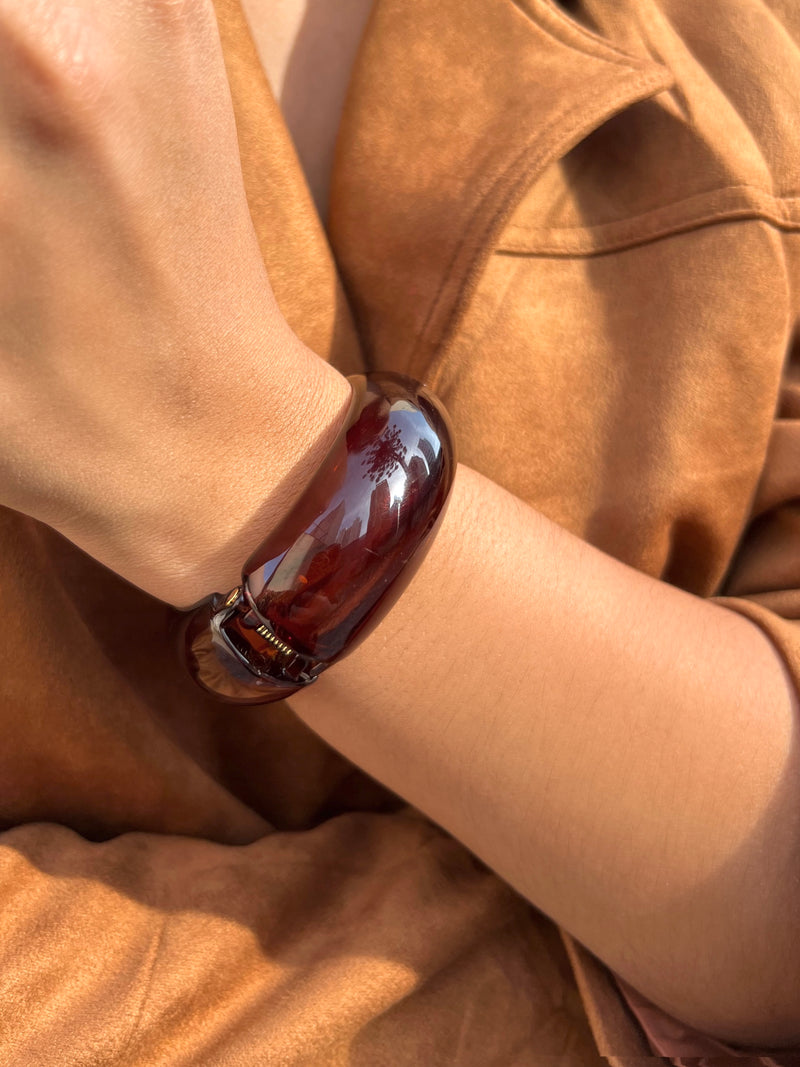 Bracelete Acrílico Largo Marrom