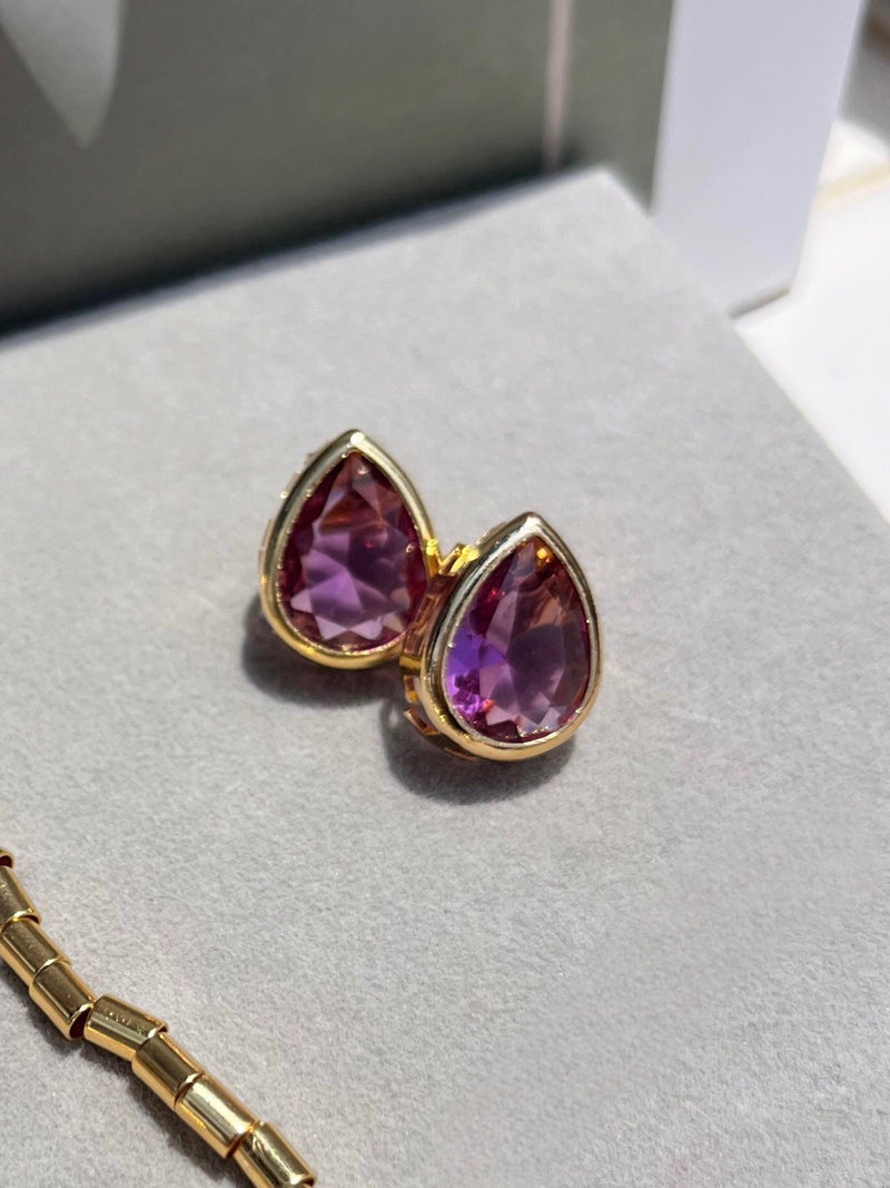 Conjunto Colar e Par De Brincos Diana Ametista