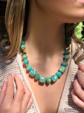 Colar Capri Pedras Acrílicas Cor Verde Pacífico 45cm