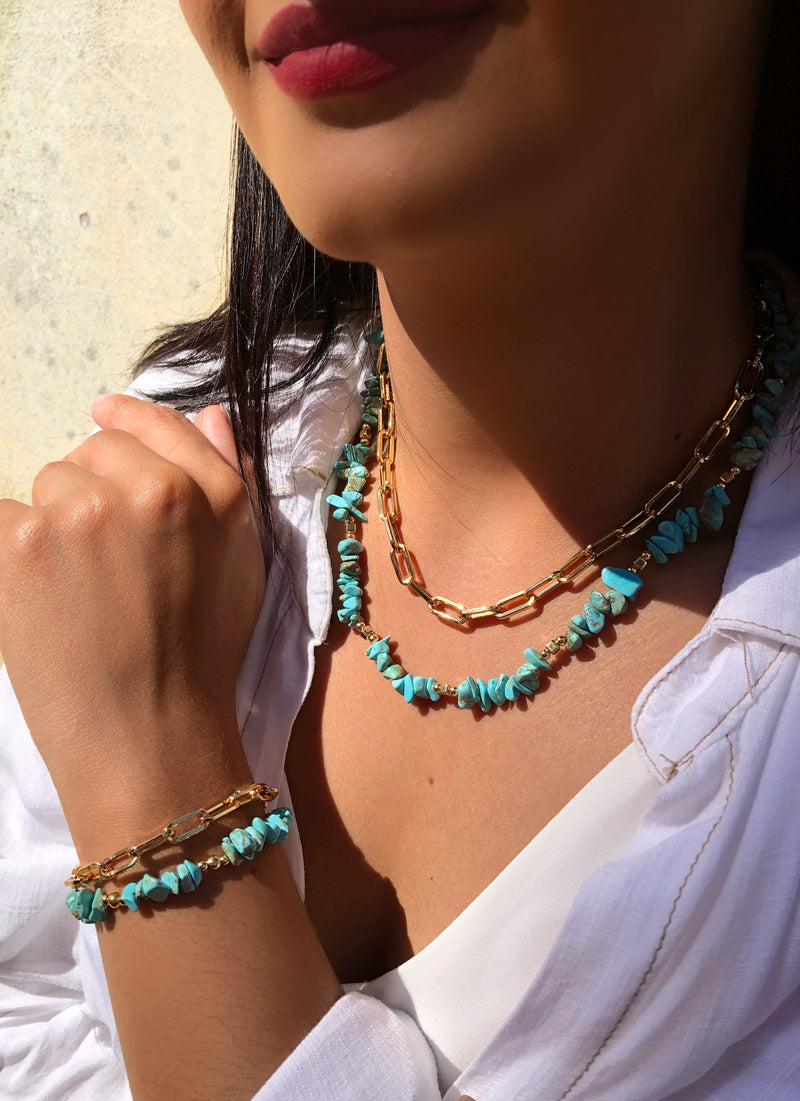 Mix Corrente E Cascalho Turquesa
