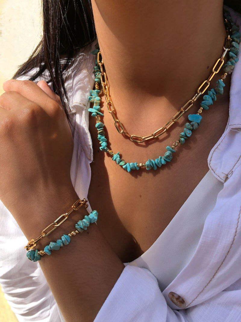 Mix Corrente E Cascalho Turquesa
