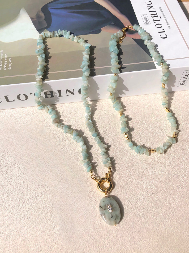 Mix De Colares Cascalho Amazonita