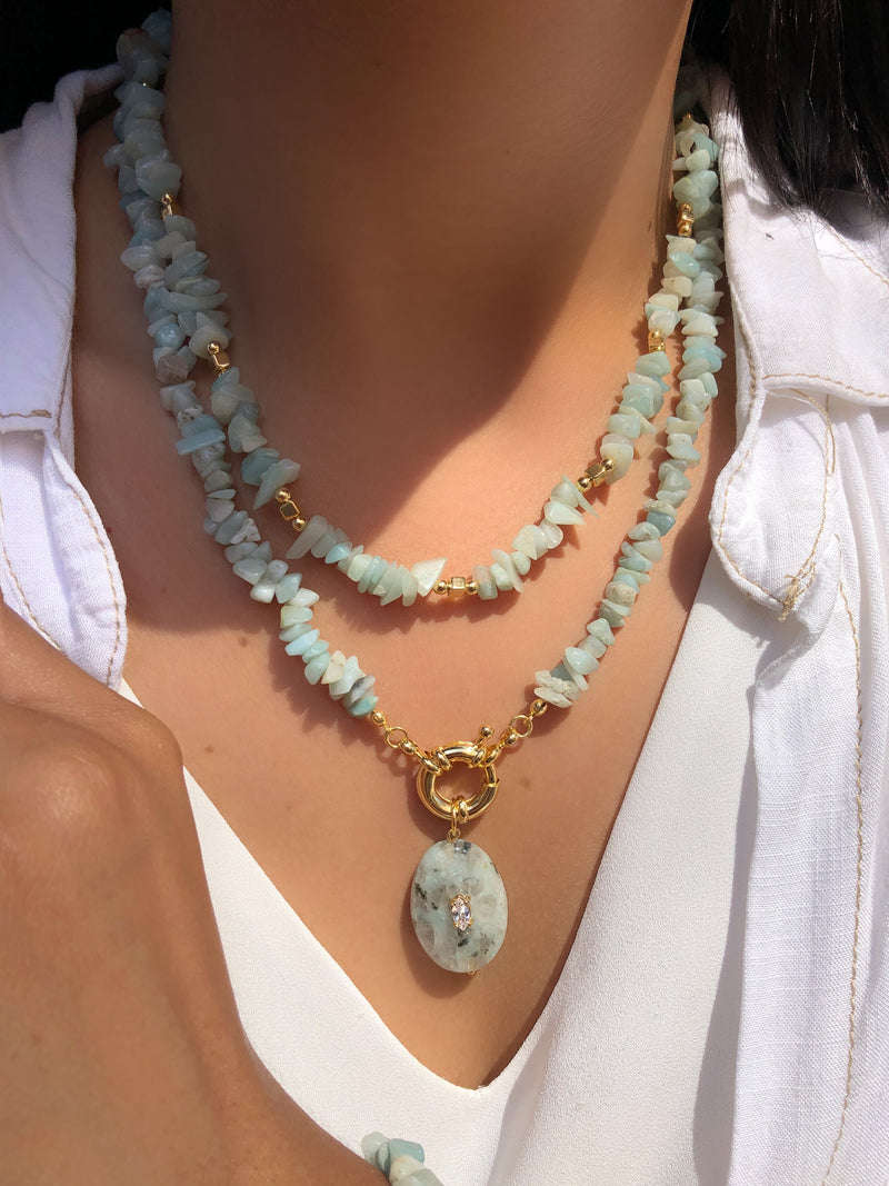 Mix De Colares Cascalho Amazonita