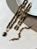 Mix De Dois Colares Cascalho Olho De Tigre