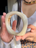 Bracelete Acrílico Quadrado Marfim Rajado