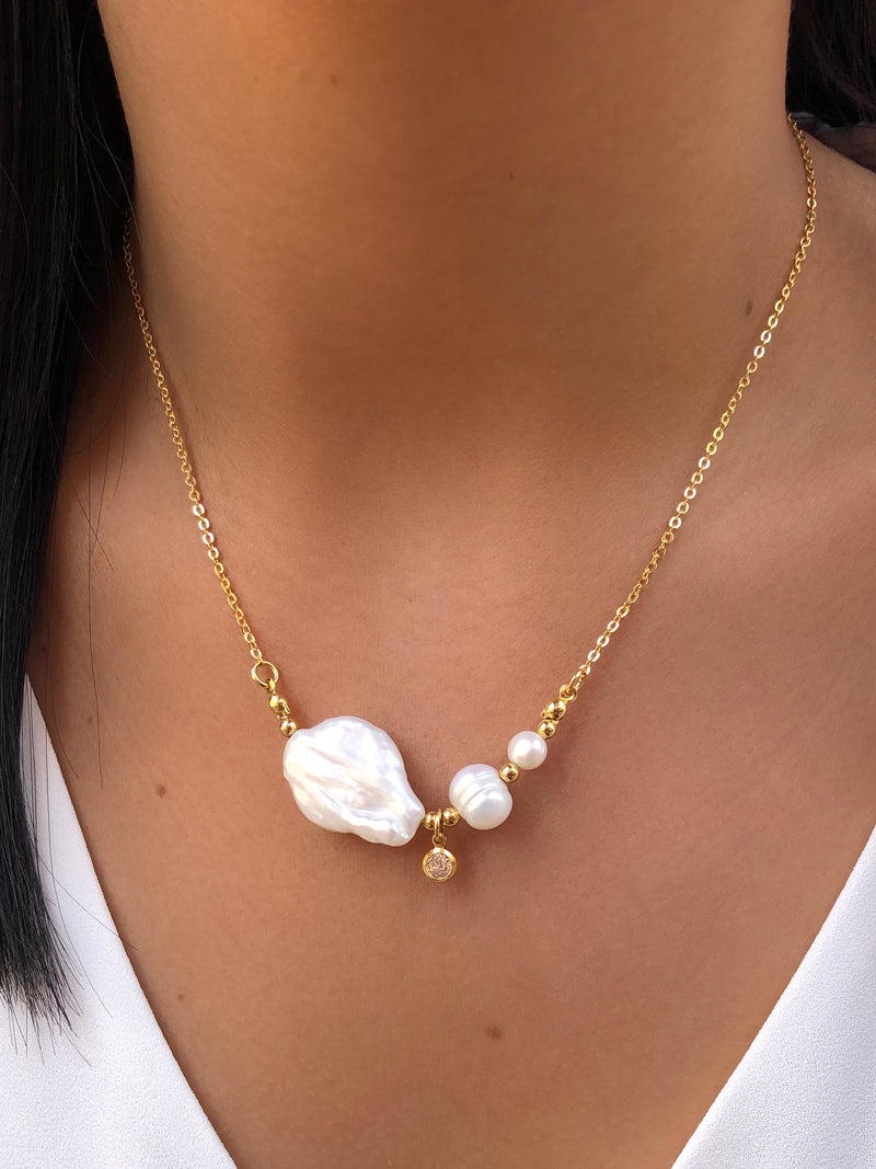 Colar De Pérola Barroca 38cm