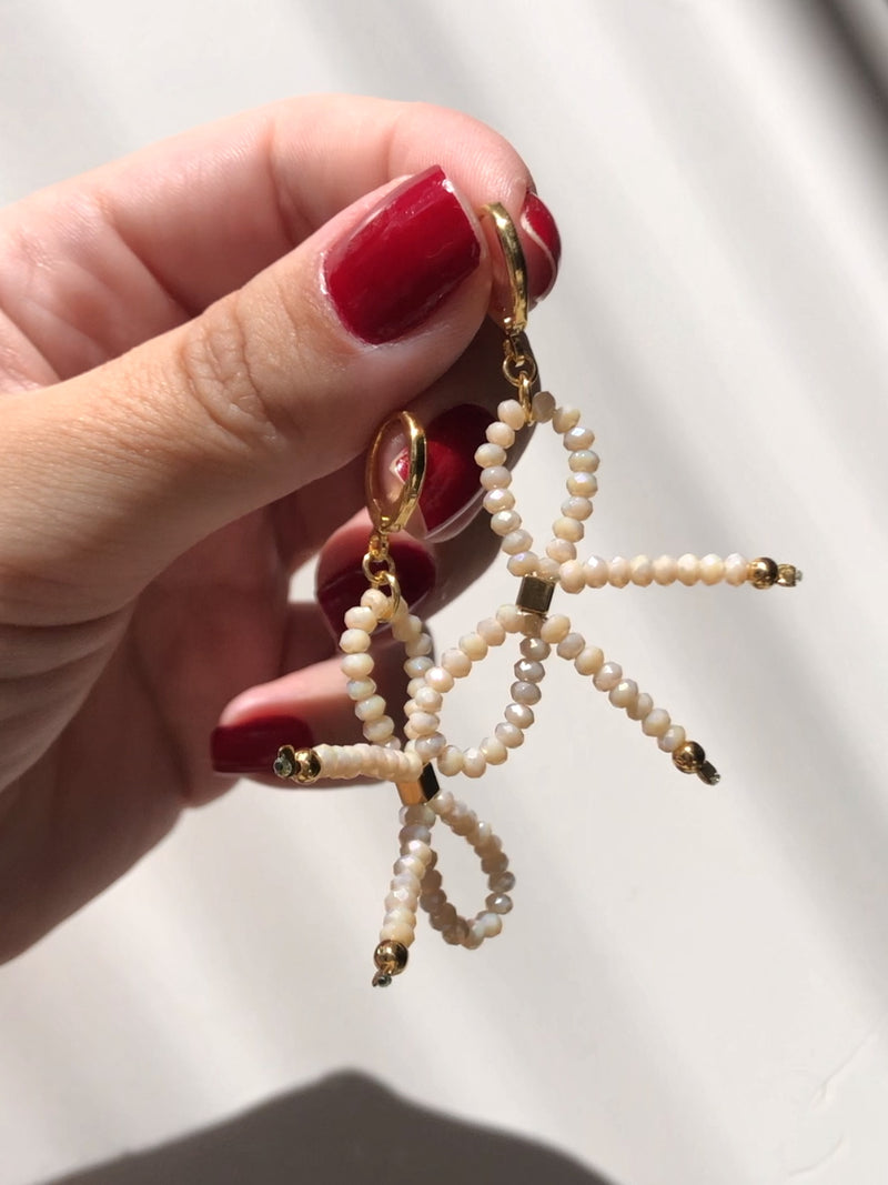 Par De Brinco Argola Mini Laço Nude