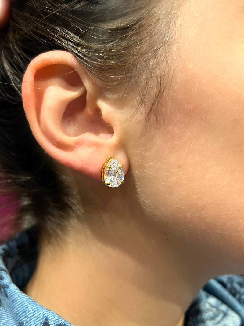 Par De Brincos Gota Zircônia Branca