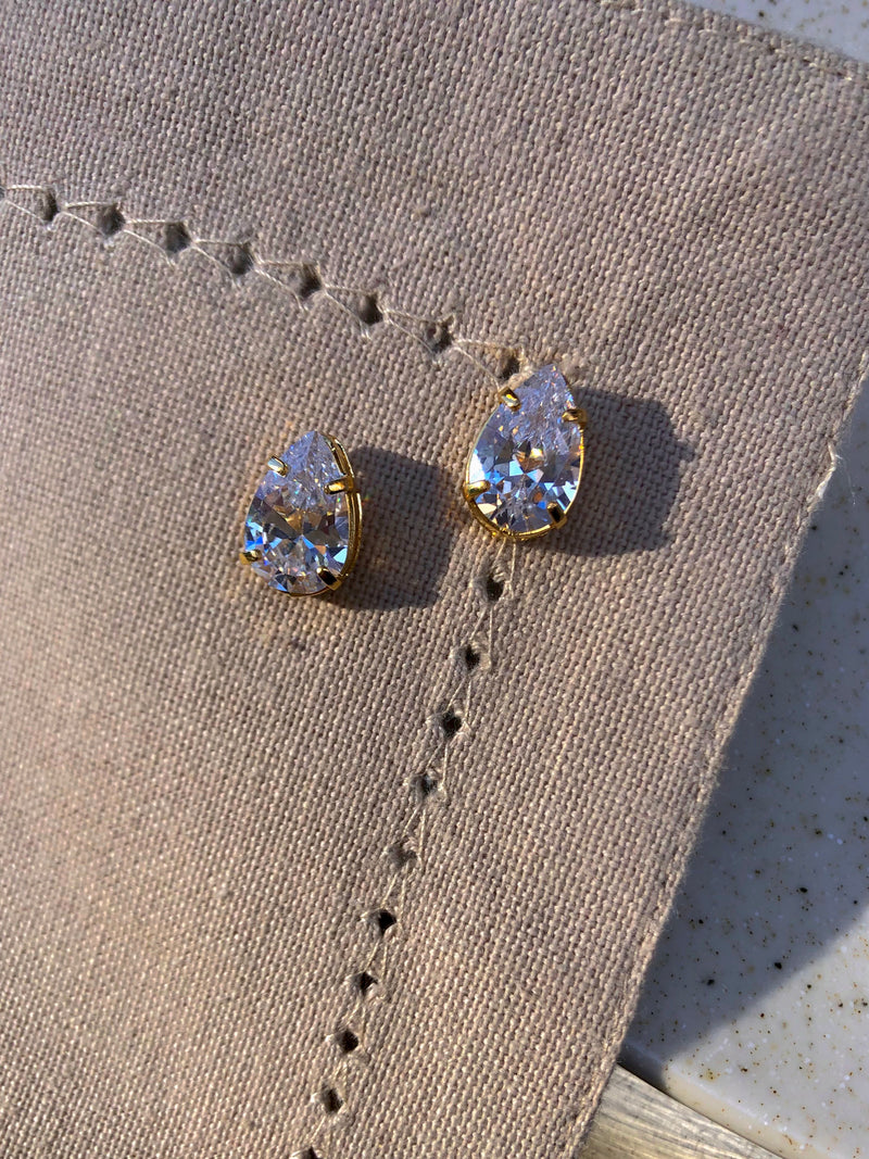 Par De Brincos Gota Zircônia Branca