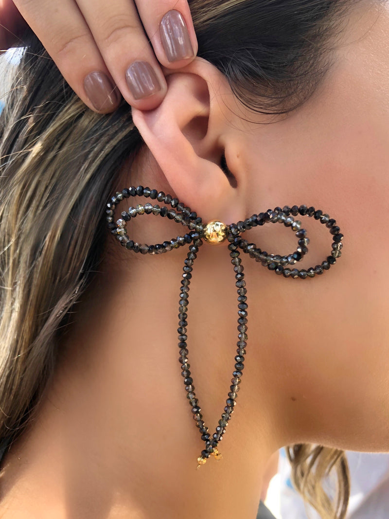 Par de Brincos Laço Grafite