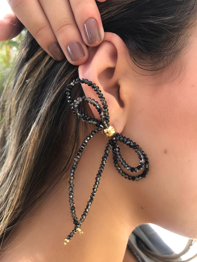 Par de Brincos Laço Grafite