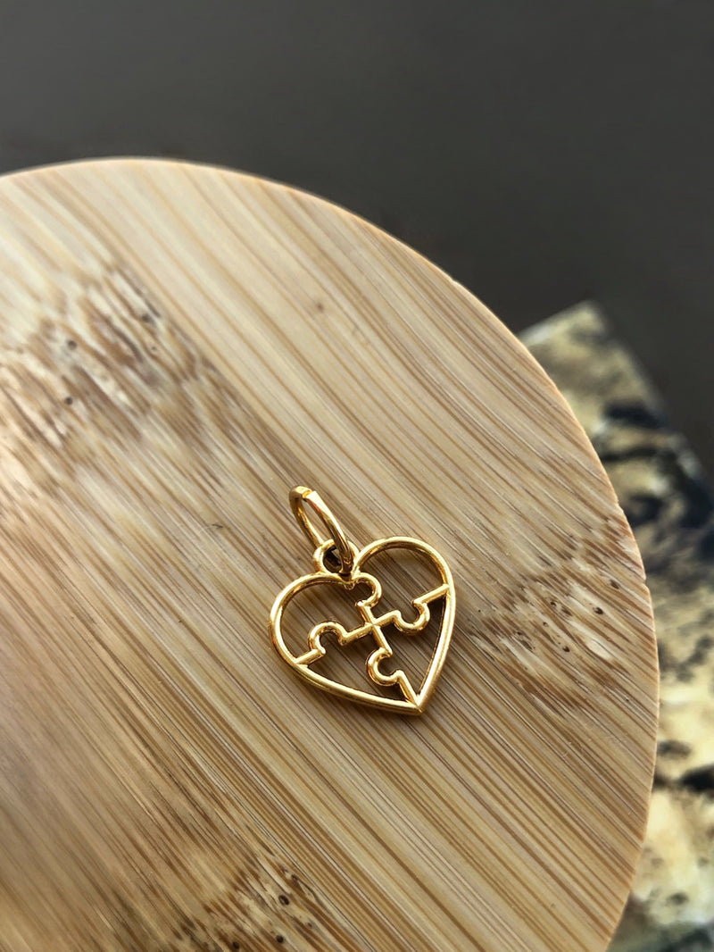 Pingente Coração Autismo Com Fecho