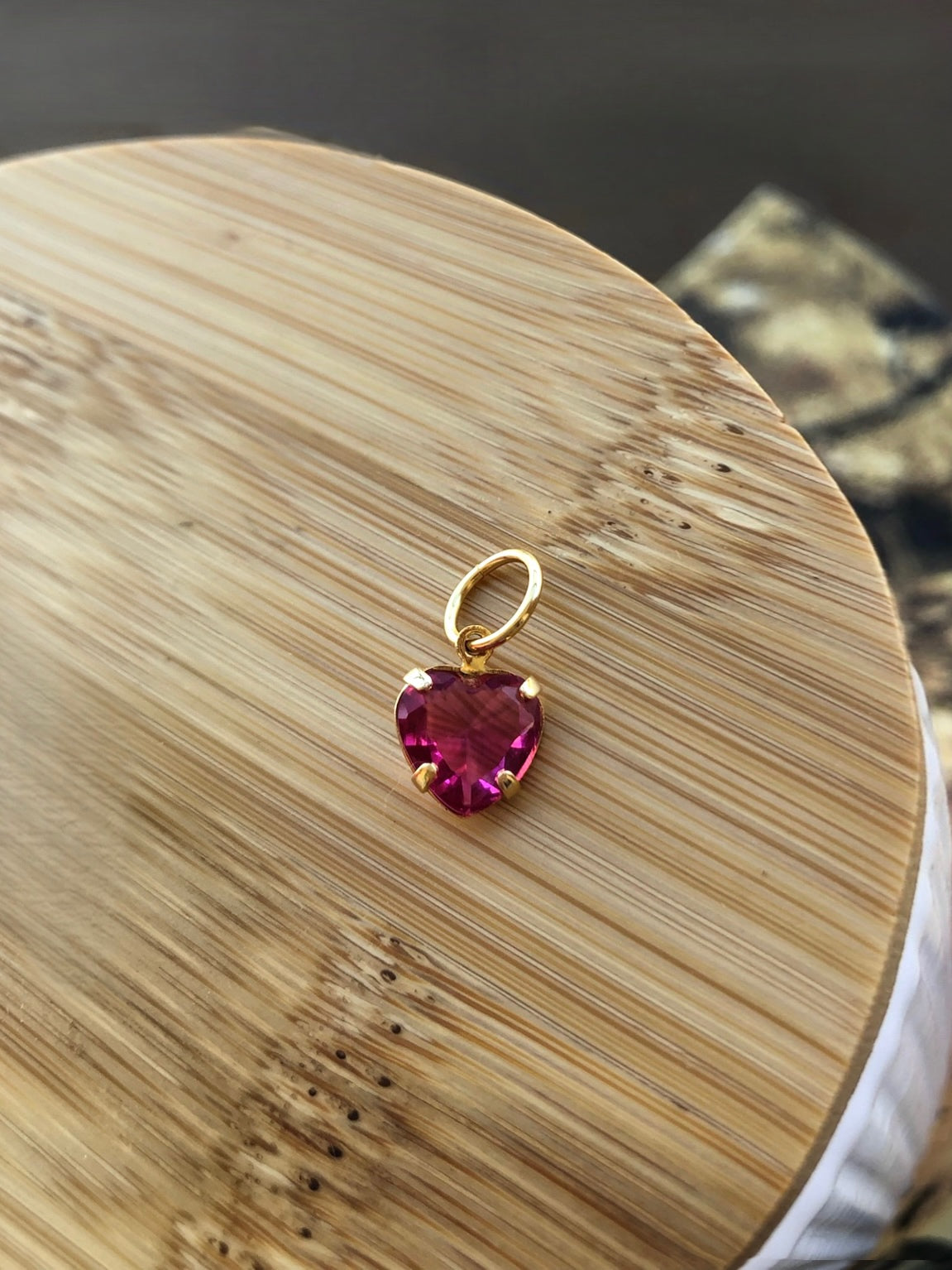 Pingente Coração Cristal Cor Pink*