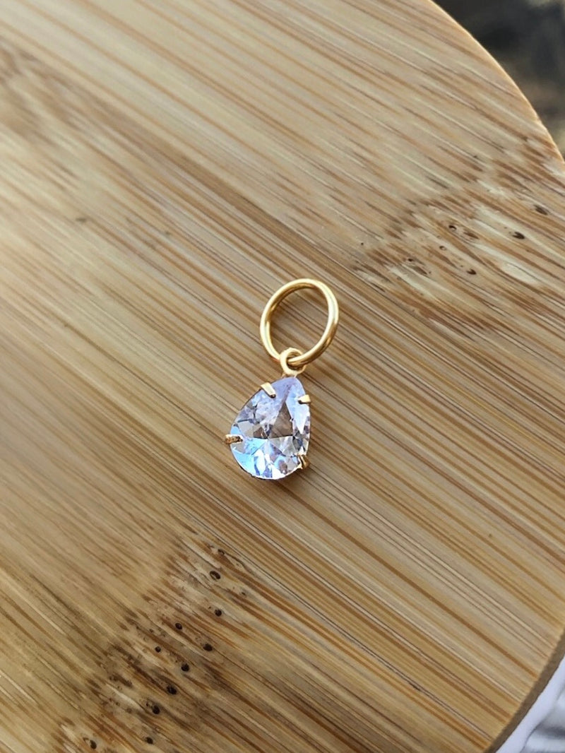 Pingente Gota Zircônia Com Fecho