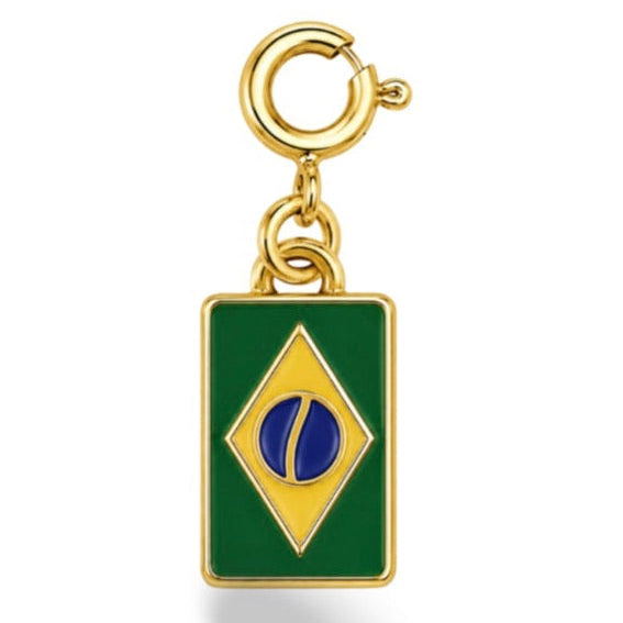 Pingente Bandeira Brasil Com Fecho