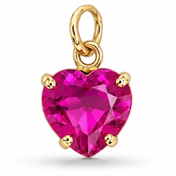 Pingente Coração Cristal Cor Pink*