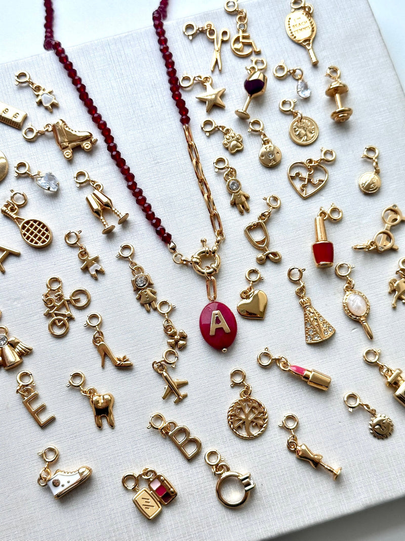 Colar Pins Removíveis Com Inicial Jade Rubi 50cm