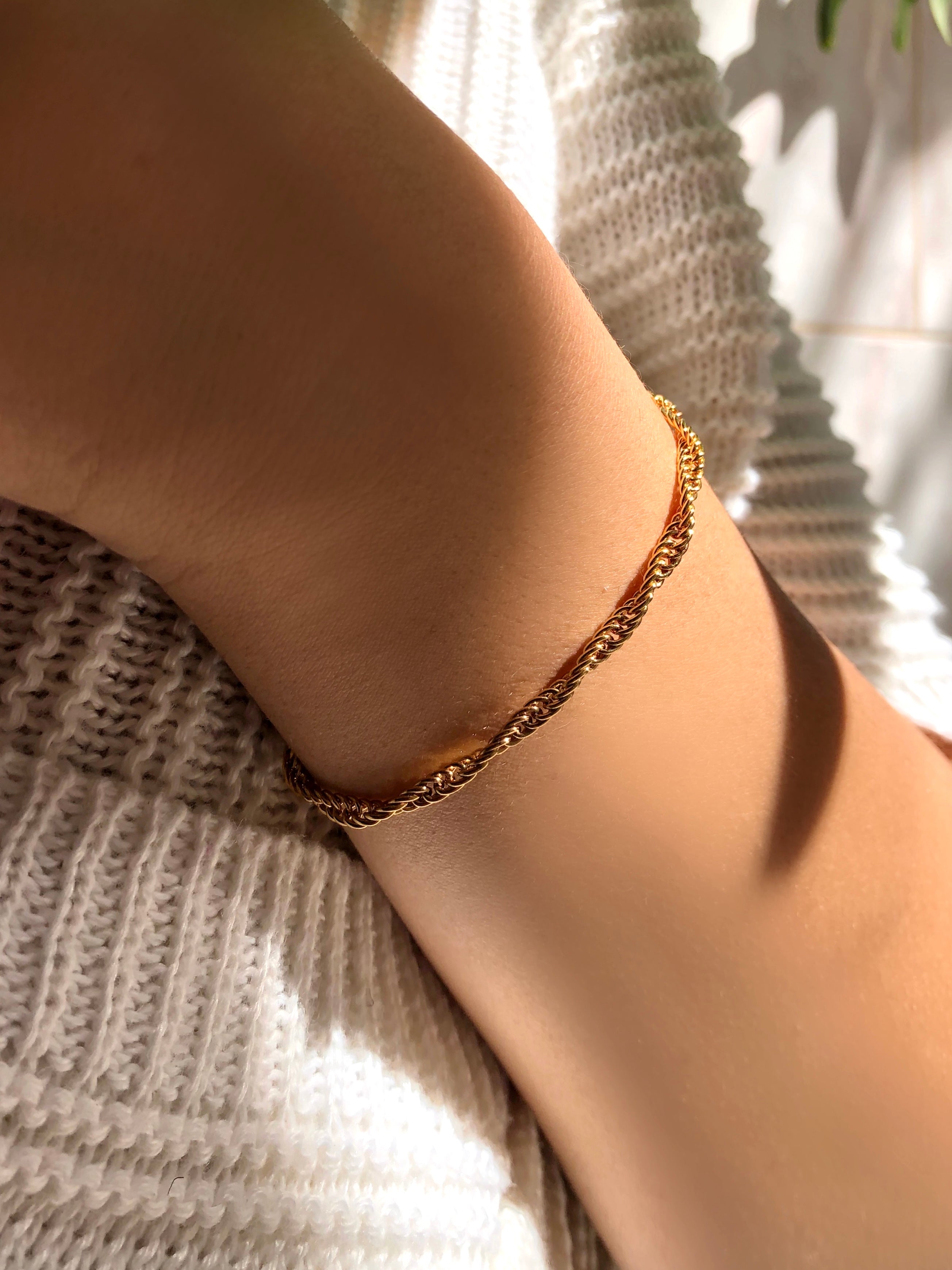 Pulseira Corrente Cordão Baiano 16 cm