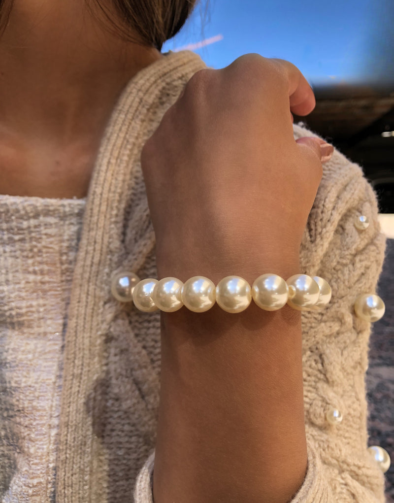 Pulseira De Pérolas Média