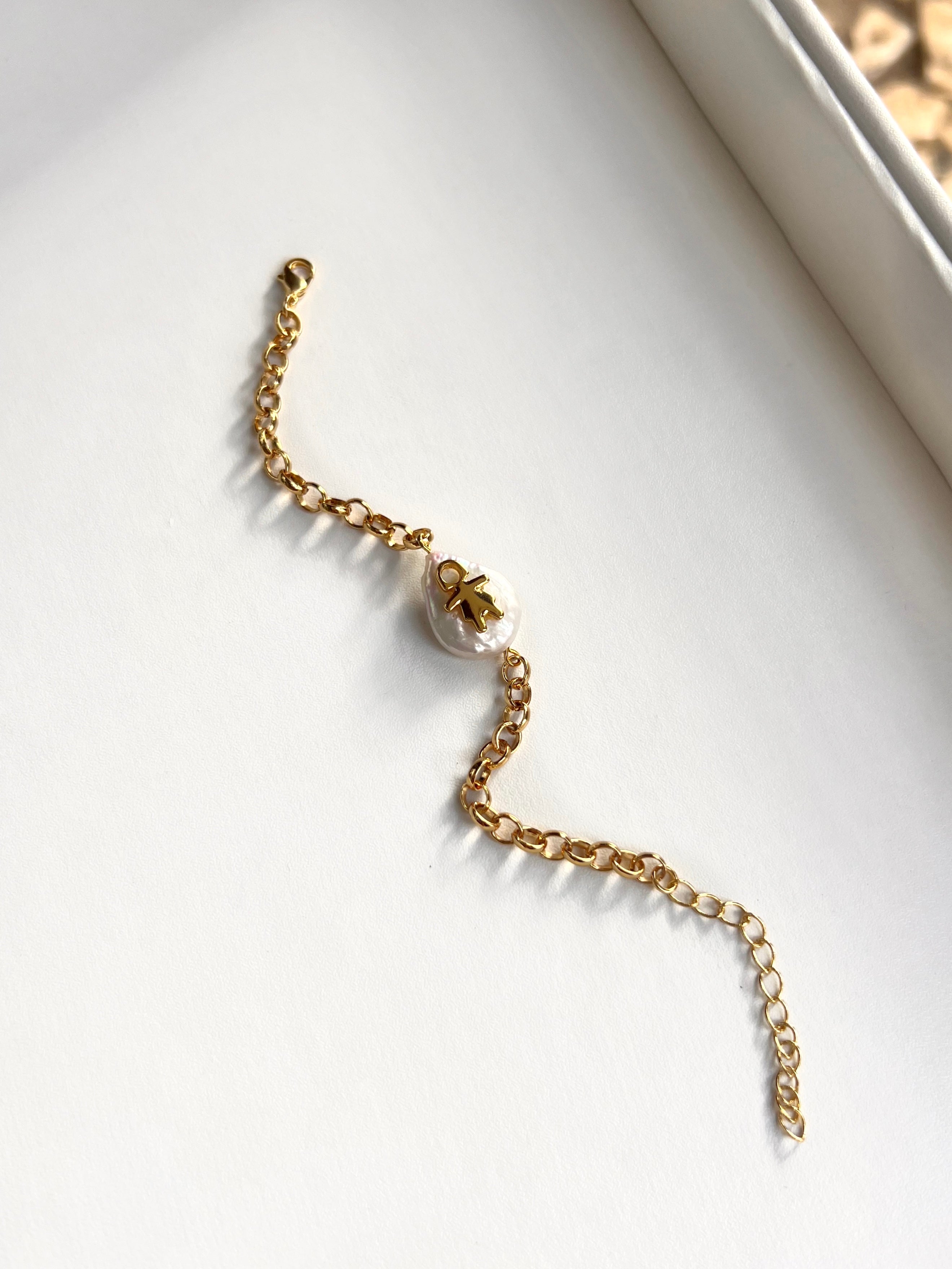Pulseira FILHA Com Corrente Elos Portuguesa Média 16cm