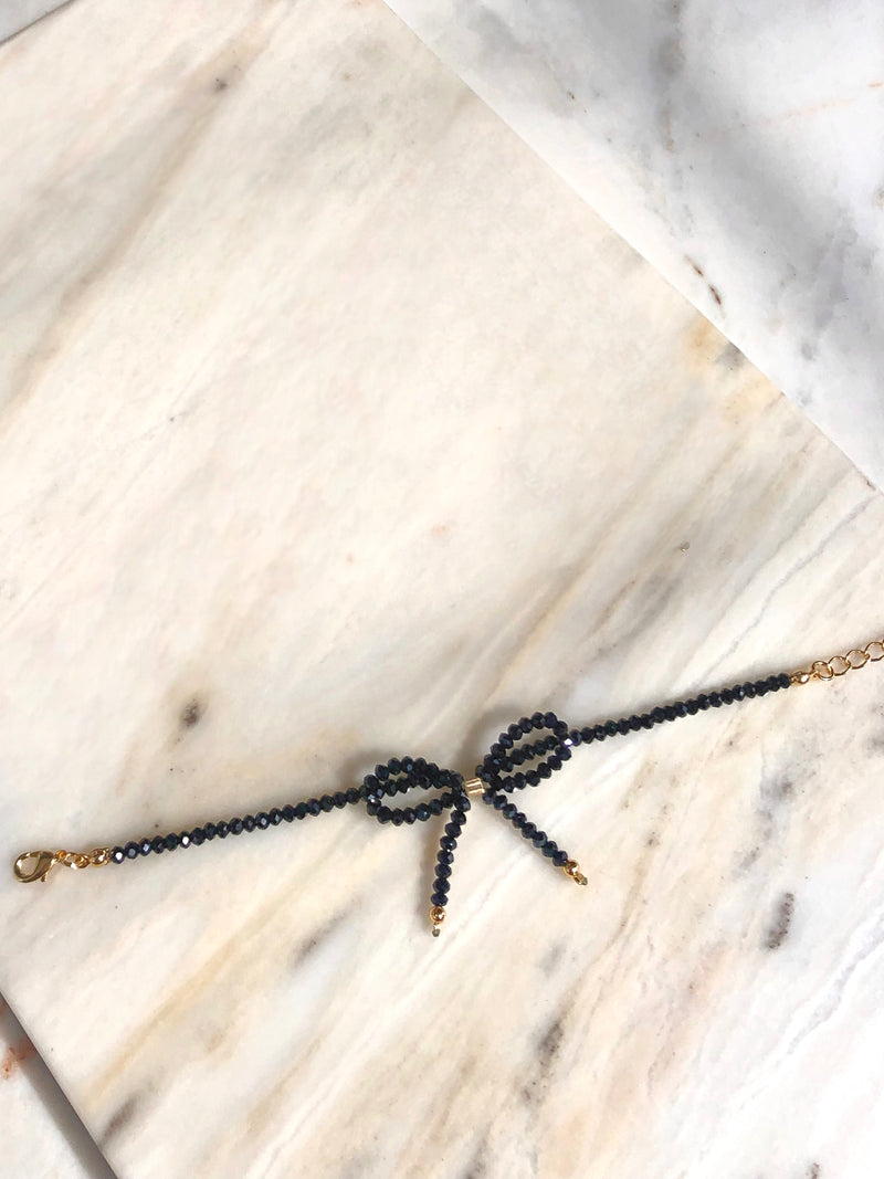 Pulseira Mini Laço Cor Ônix 16cm