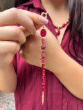 Pulseira Pedra Natural Jade Rubi 18cm