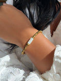 Pulseira Hematita Com Discos Madrepérola 17cm