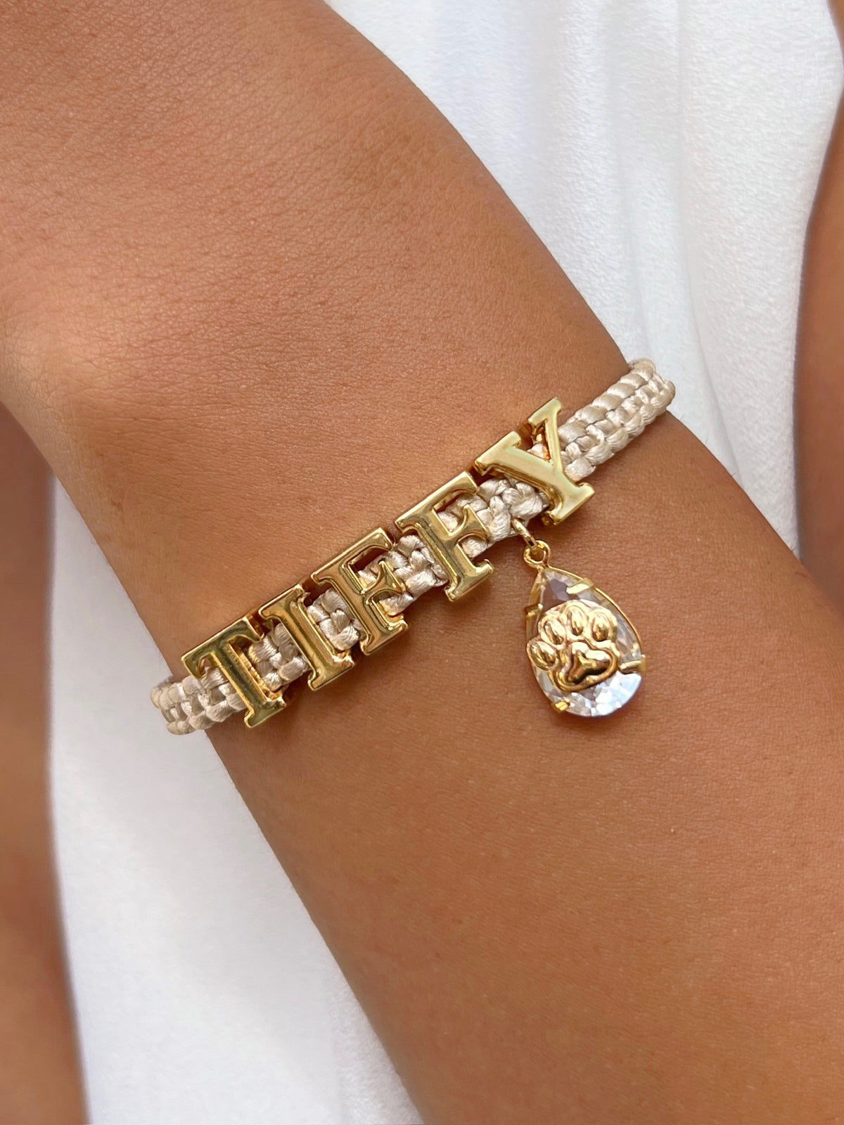 Pulseira Nome + Pin Cristal