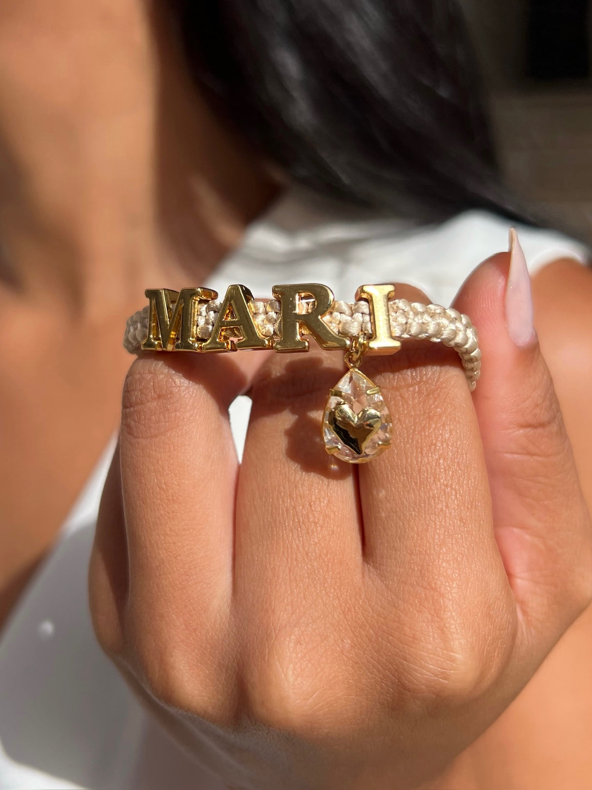 Pulseira Nome + Pin Cristal