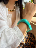 Bracelete Acrílico Quadrado Turquesa