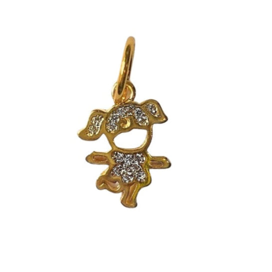 Pingente Menina Cravejado Com Fecho